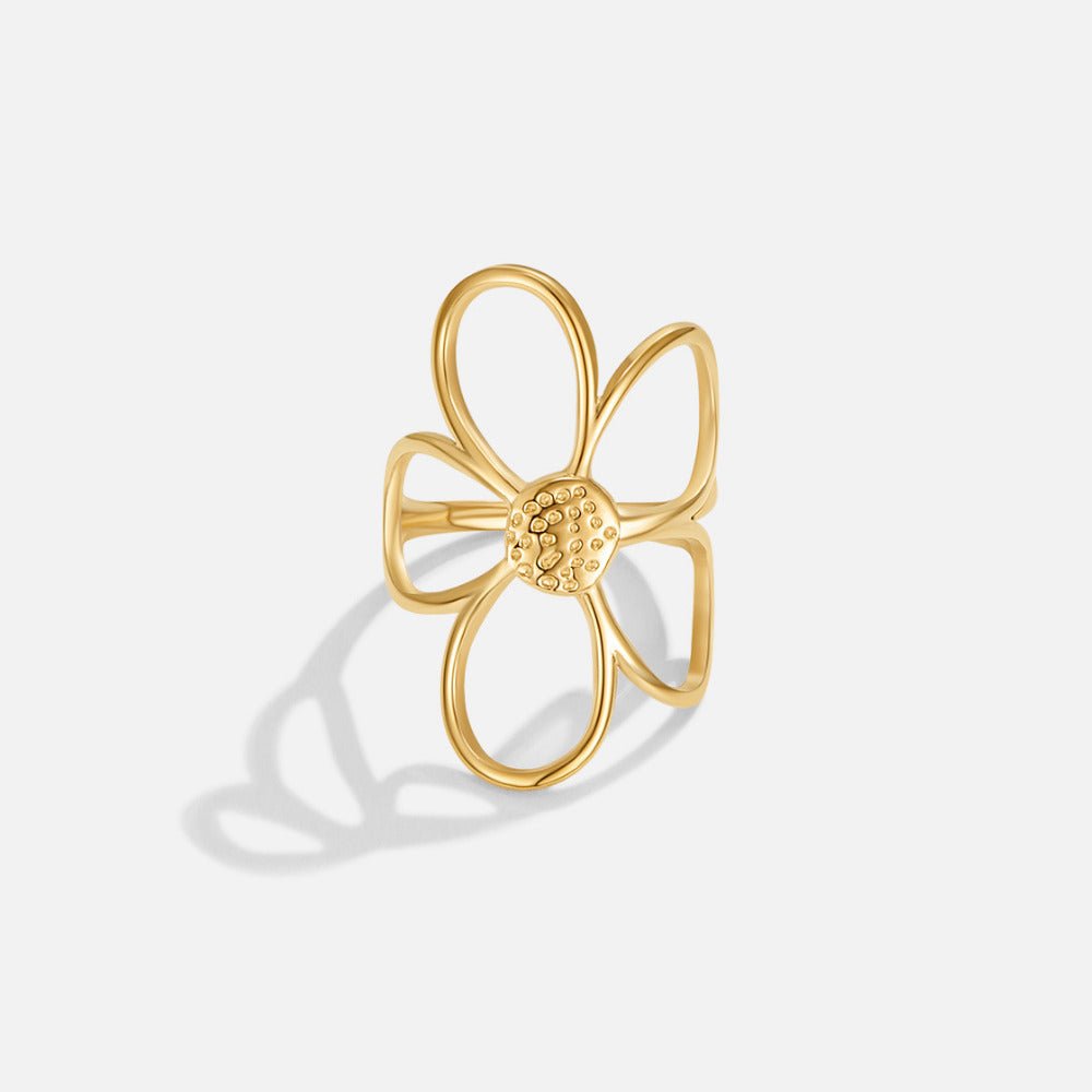 Golden Daisy Flower Ring