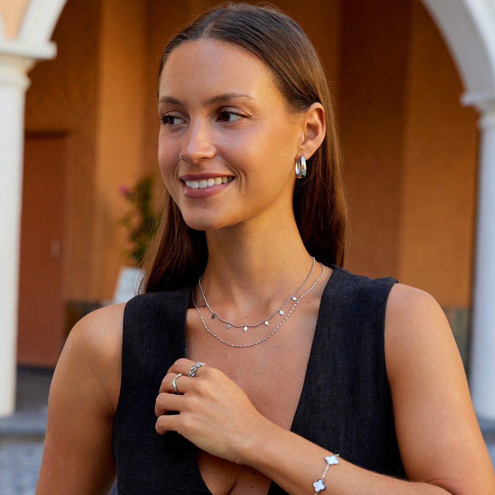 Willow Diamond Drop Layered Necklace