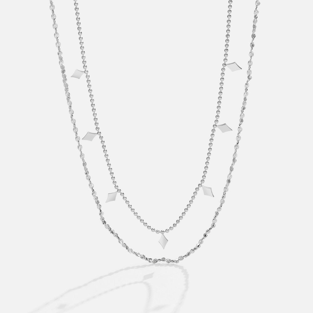 Willow Diamond Drop Layered Necklace