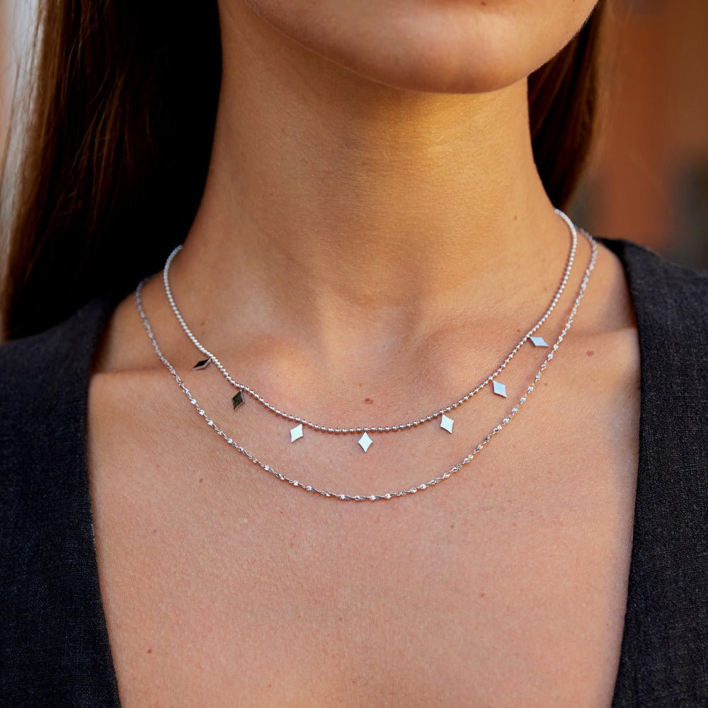 Willow Diamond Drop Layered Necklace